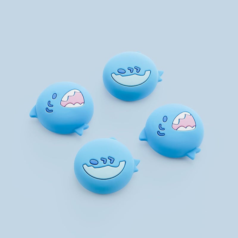 GEEKSHARE Switch 2 Silicone Thumb Grip Caps, Joystick Anti-Slip Cover Caps Compatible with Switch 2025,4pcs - Cute Shark - Image 4